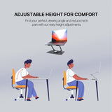 Fantech NS10 Portable Laptop Stand & Riser – Adjustable Height, Heavy-Duty Steel, 360° Rotating Base, for 11” to 17” Laptops