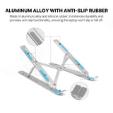 FANTECH NS11 Portable Aluminum Laptop Stand – Adjustable Height & Angle, Fits Up to 15.6" Laptops, Free Pouch Included