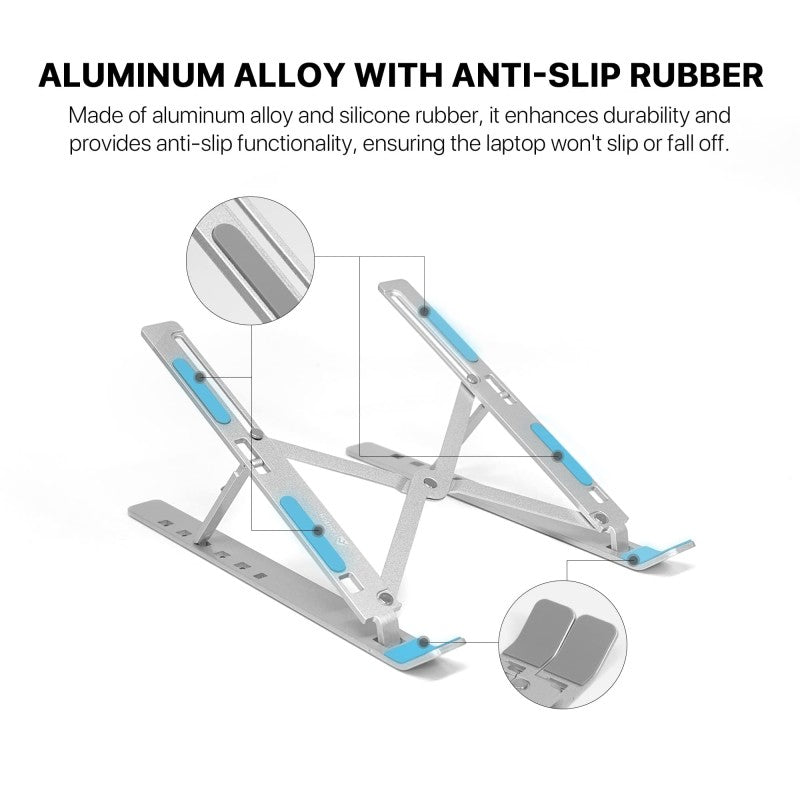 FANTECH NS11 Portable Aluminum Laptop Stand – Adjustable Height & Angle, Fits Up to 15.6" Laptops, Free Pouch Included