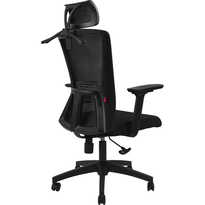 Fantech OC-A258SV2: Ergonomic & Heavy-Duty Office Chair with Lumbar Support, Adjustable Headrest & Built-in Jacket Holder Black
