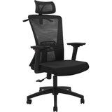 Fantech OC-A258SV2: Ergonomic & Heavy-Duty Office Chair with Lumbar Support, Adjustable Headrest & Built-in Jacket Holder Black
