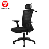 Fantech OC-A258SV2: Ergonomic & Heavy-Duty Office Chair with Lumbar Support, Adjustable Headrest & Built-in Jacket Holder Black