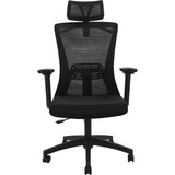 Fantech OC-A258SV2: Ergonomic & Heavy-Duty Office Chair with Lumbar Support, Adjustable Headrest & Built-in Jacket Holder Black