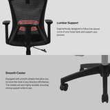 Fantech OC-A258SV2: Ergonomic & Heavy-Duty Office Chair with Lumbar Support, Adjustable Headrest & Built-in Jacket Holder Grey
