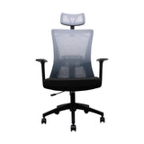 Fantech OC-A258SV2: Ergonomic & Heavy-Duty Office Chair with Lumbar Support, Adjustable Headrest & Built-in Jacket Holder Grey