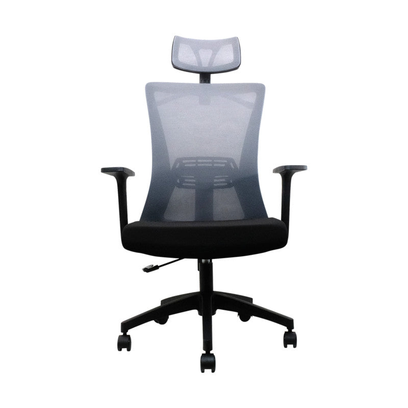 Fantech OC-A258SV2: Ergonomic & Heavy-Duty Office Chair with Lumbar Support, Adjustable Headrest & Built-in Jacket Holder Grey