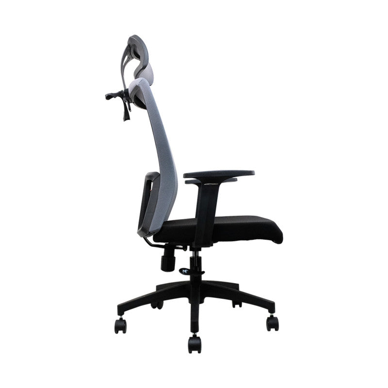 Fantech OC-A258SV2: Ergonomic & Heavy-Duty Office Chair with Lumbar Support, Adjustable Headrest & Built-in Jacket Holder Grey