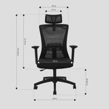 Fantech OC-A258SV2: Ergonomic & Heavy-Duty Office Chair with Lumbar Support, Adjustable Headrest & Built-in Jacket Holder Grey