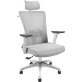Fantech OC-A258SV2: Ergonomic & Heavy-Duty Office Chair with Lumbar Support, Adjustable Headrest & Built-in Jacket Holder White