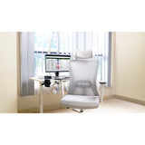 Fantech OC-A258SV2: Ergonomic & Heavy-Duty Office Chair with Lumbar Support, Adjustable Headrest & Built-in Jacket Holder White