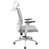 Fantech OC-A258SV2: Ergonomic & Heavy-Duty Office Chair with Lumbar Support, Adjustable Headrest & Built-in Jacket Holder White