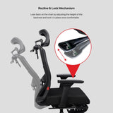 FANTECH OC-A259PRO Office Chair with Adjustable 4D Armrests, Retractable Leg Rest, Breathable Backrest, and Smart Features Black