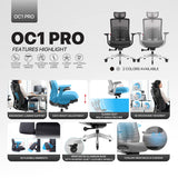 Fantech OC1 PRO Professional Ergonomic Chair for All-Day Work Comfort Black