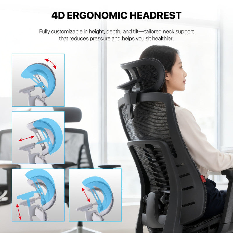 Fantech OC1 PRO Professional Ergonomic Chair for All-Day Work Comfort Black
