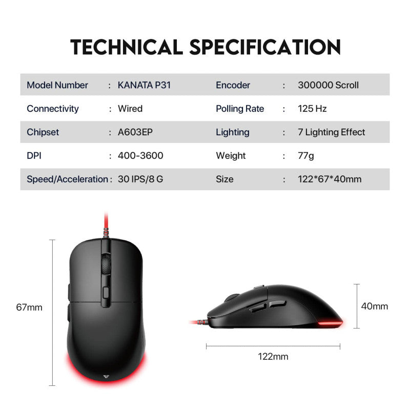 Fantech P31 Gaming Combo 3in1: Keyboard + Mouse + Mousepad, RGB Lighting, Your Complete Gaming Setup