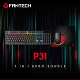 Fantech P31 Gaming Combo 3in1: Keyboard + Mouse + Mousepad, RGB Lighting, Your Complete Gaming Setup