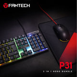 Fantech P31 Gaming Combo 3in1: Keyboard + Mouse + Mousepad, RGB Lighting, Your Complete Gaming Setup