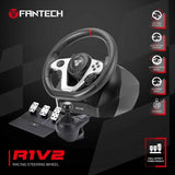 FANTECH R1V2 Professional 900° Racing Steering Wheel Bundle with Gear Shifter & Hall-Effect Pedals, Dual-Motor Vibration