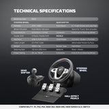 FANTECH R1V2 Professional 900° Racing Steering Wheel Bundle with Gear Shifter & Hall-Effect Pedals, Dual-Motor Vibration