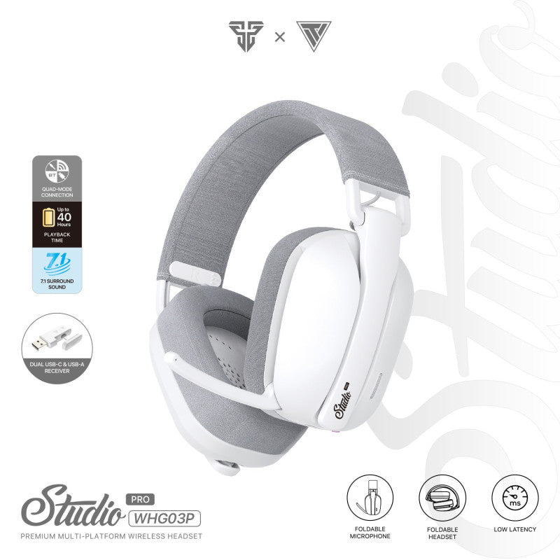 Fantech STUDIO PRO WHG03P, Premium Wireless Headset, 4 Mode: Wired USB port, Bluetooth, Wireless Strikespeed & 3.5mm jack