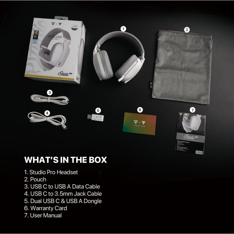 Fantech STUDIO PRO WHG03P, Premium Wireless Headset, 4 Mode: Wired USB port, Bluetooth, Wireless Strikespeed & 3.5mm jack