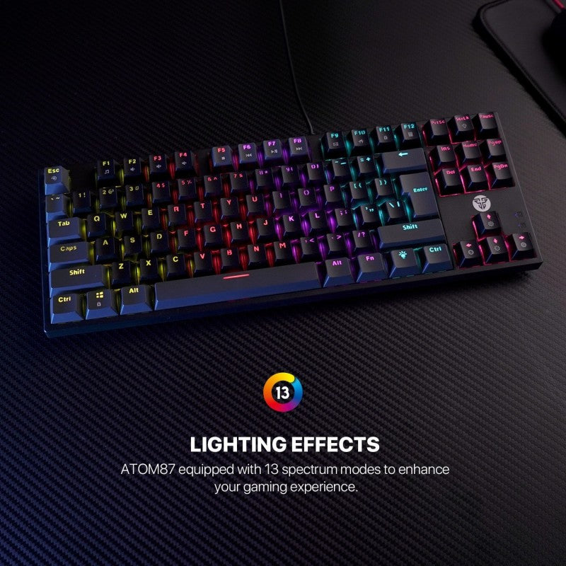 Fantech SUMI Edition MK876V2 - ATOM87, Pro Wired Mechanical Keyboard with RGB Lighting Black