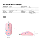 Fantech VX7V2 CRYPTO, Advanced Sensor 8000DPI, RGB Lighting, Wired Gaming Mouse (Pink)