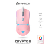 Fantech VX7V2 CRYPTO, Advanced Sensor 8000DPI, RGB Lighting, Wired Gaming Mouse (Pink)
