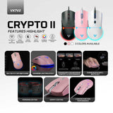 Fantech VX7V2 CRYPTO, Advanced Sensor 8000DPI, RGB Lighting, Wired Gaming Mouse (Pink)