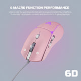 Fantech VX7V2 CRYPTO, Advanced Sensor 8000DPI, RGB Lighting, Wired Gaming Mouse (Pink)