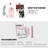 Fantech VX7V2 CRYPTO, Advanced Sensor 8000DPI, RGB Lighting, Wired Gaming Mouse (Pink)