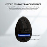 FANTECH W195 GO COMFY, Vertical Mouse, Dual Mode Bluetooth & Wireless, Silent Click