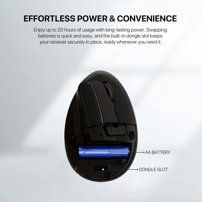 FANTECH W195 GO COMFY, Vertical Mouse, Dual Mode Bluetooth & Wireless, Silent Click