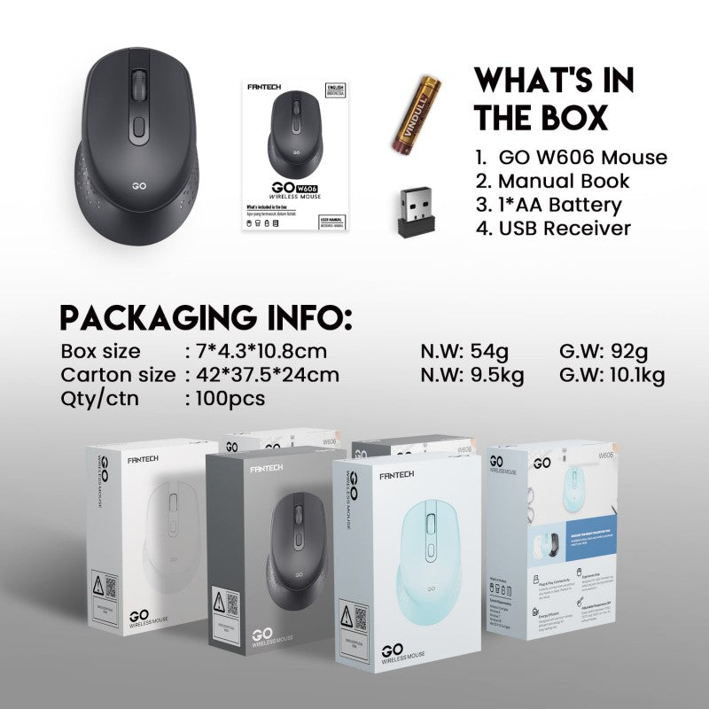 FANTECH W606 GO: Productive Wireless Mouse for Everyday Tasks
