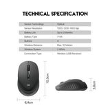 Fantech W609 GO, High-Precision 1600 DPI Wireless Productivity Mouse for Everyday Use