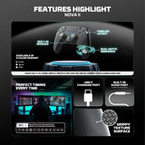 FANTECH WGP16 NOVA II Wireless Multi-Platform Gamepad – Dual Mode, Vibration, Motion Controls, 10H Battery, Black