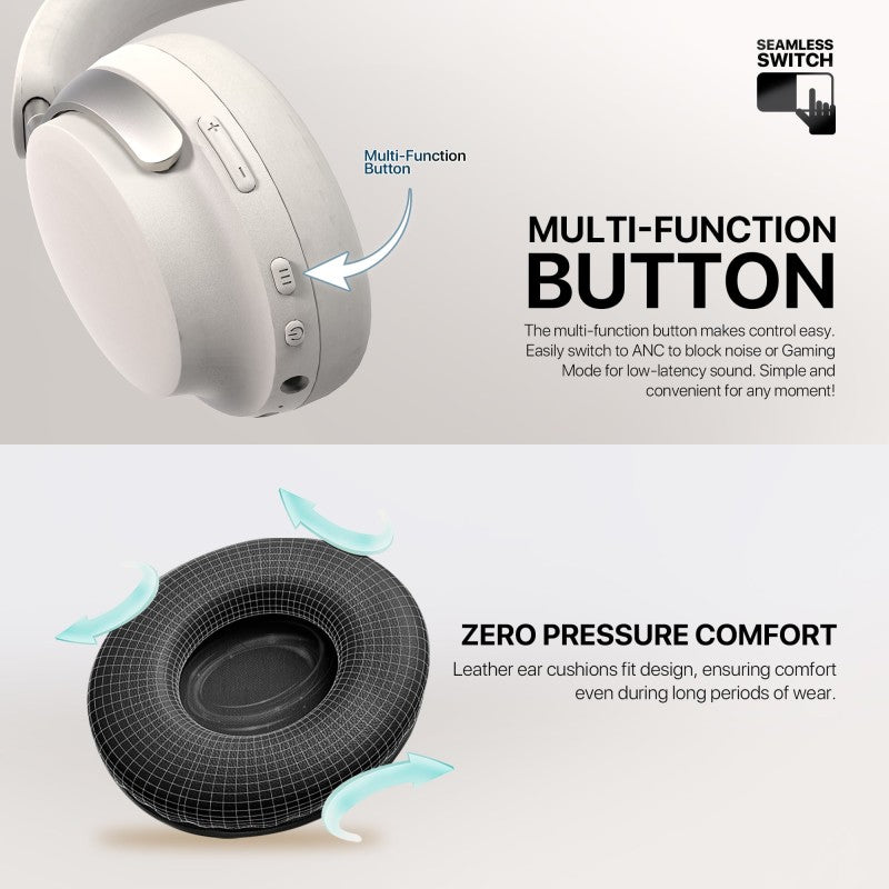 FANTECH WH07A GO VIBE: Bluetooth, - Active Noise Cancelling (ANC) WIRELESS HEADSET