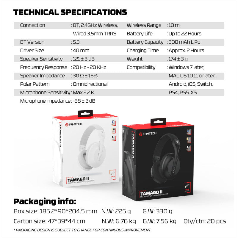 FANTECH WHG04 TAMAGO II Multi-Platform Wireless Headset