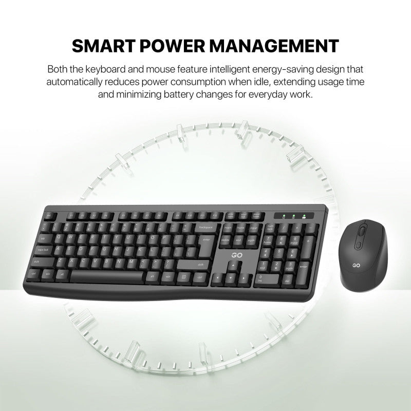 FANTECH WK900 Wireless 2.4 GHz Silent Keyboard & Mouse Combo English/Arabic, 1600 DPI, Perfect for Daily Office or Business Use