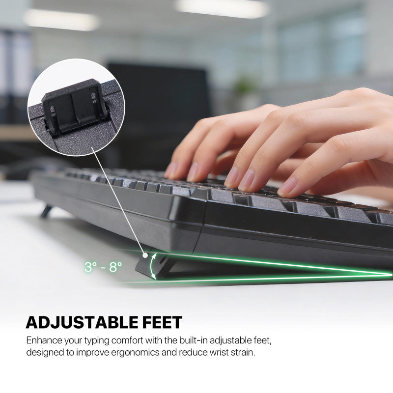 FANTECH WK900 Wireless 2.4 GHz Silent Keyboard & Mouse Combo English/Arabic, 1600 DPI, Perfect for Daily Office or Business Use