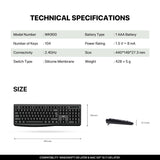 FANTECH WK900 Wireless 2.4 GHz Silent Keyboard & Mouse Combo English/Arabic, 1600 DPI, Perfect for Daily Office or Business Use