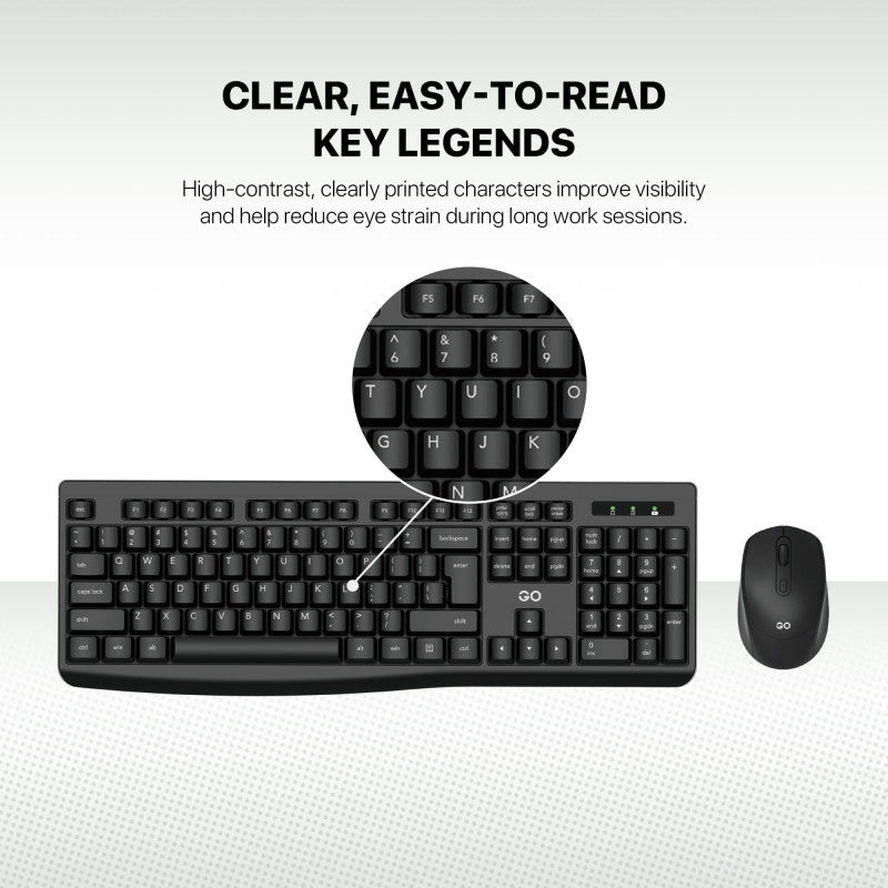 FANTECH WK900 Wireless 2.4 GHz Silent Keyboard & Mouse Combo English/Arabic, 1600 DPI, Perfect for Daily Office or Business Use