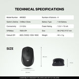 FANTECH WK900 Wireless 2.4 GHz Silent Keyboard & Mouse Combo English/Arabic, 1600 DPI, Perfect for Daily Office or Business Use