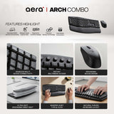 FANTECH WKM71 AERA ARCH: The Ultimate Natural Curved Ergonomic Wireless Combo, High-Performance Silent Keyboard & Mouse