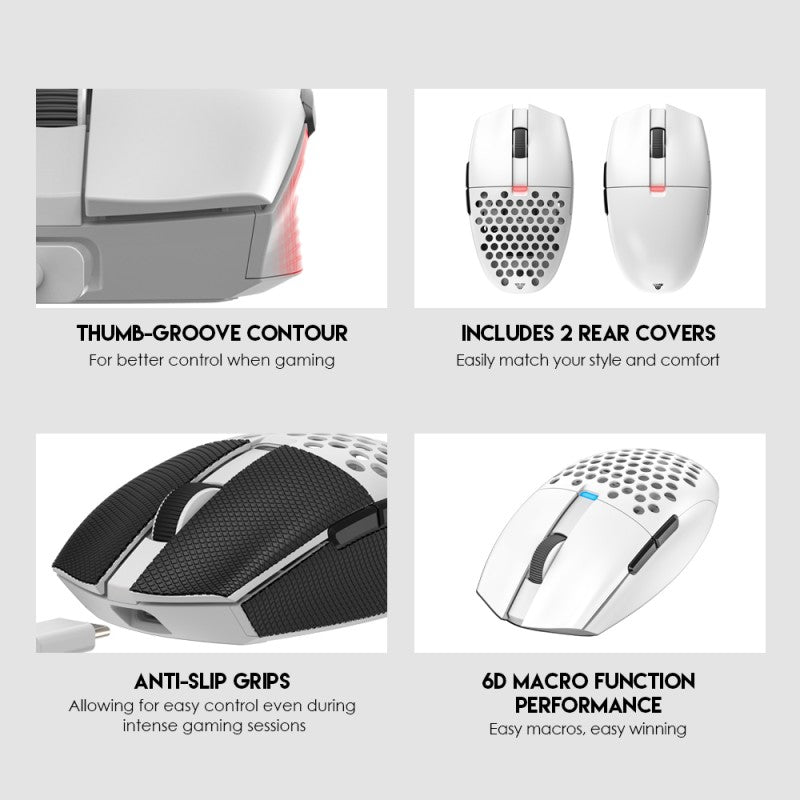 Fantech XD7 Aria GO Mouse, 3 Mode Connection Wired, Bluetooth & Wireless, 26000DPI, Ultra light weight, Built-in Battery