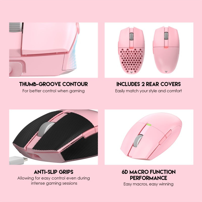 Fantech XD7 Aria GO Mouse, 3 Mode Connection Wired, Bluetooth & Wireless, 26000DPI, Ultra light weight, Built-in Battery
