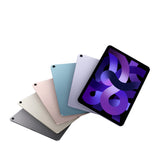 iPad Air 5 M1 in all five colors, angled