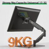 KALOC DF100 17–32" Monitor Stand with Gas Spring Arm, Adjustable Heavy-Duty Desk Mount