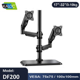KALOC DF200 17–32" Dual Monitor Stand with Gas Spring Arm, Adjustable Heavy-Duty Desk Mount
