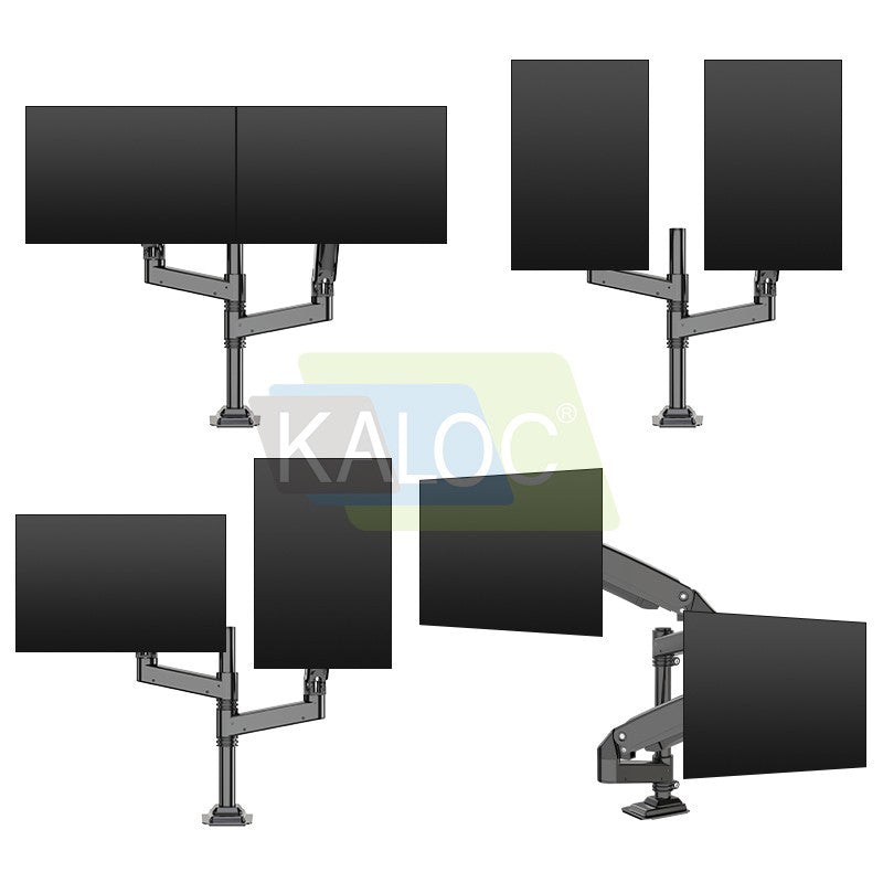 KALOC DH200 STUDIO PRO Dual Monitor Arm, Gas Spring technology & USB Extension & Cable Management for 17 to 35 Inch Screens